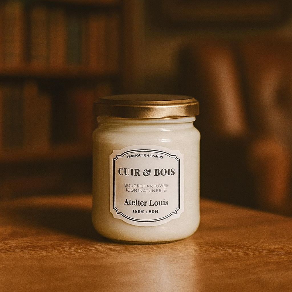 Bougie naturelle Cuir & Bois