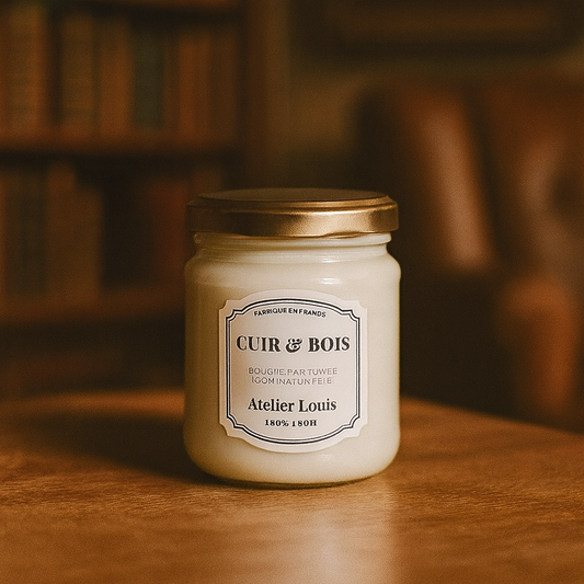 Bougie naturelle Cuir & Bois