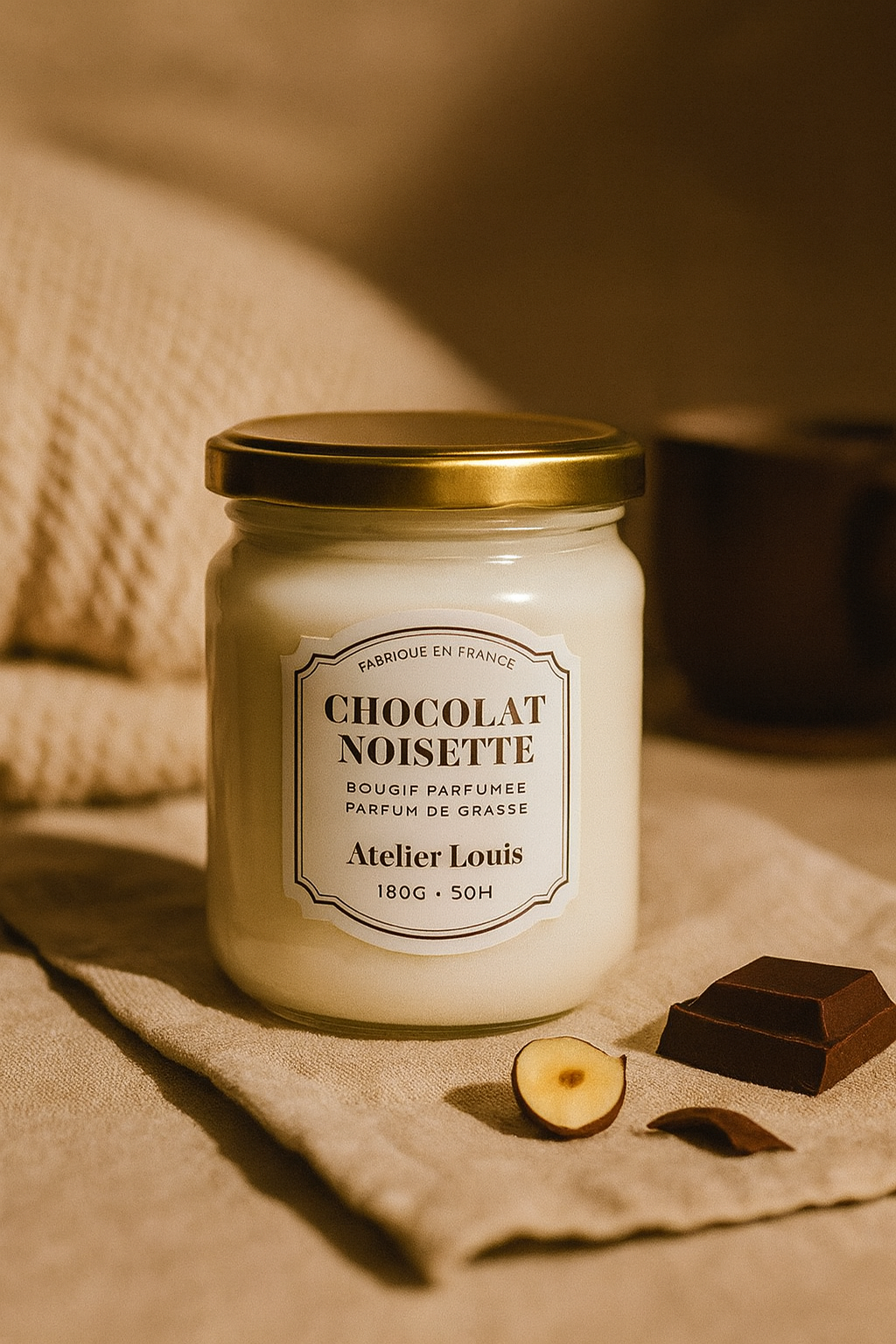 Bougie naturelle Chocolat & Noisette