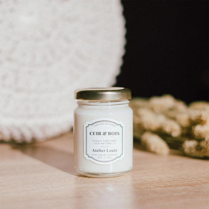 Bougie naturelle Cuir & Bois